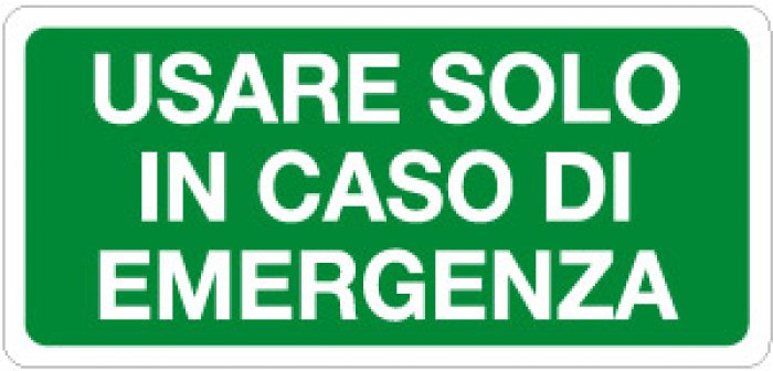 USARE SOLO IN CASO DI EMERGENZA RETTANGOLARE  (1817)