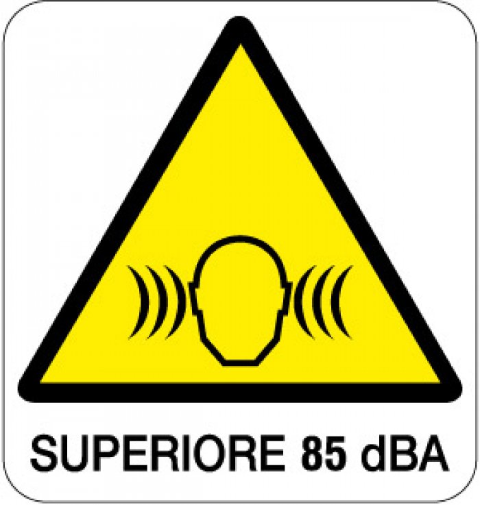 CARTELLO IN ALLUMINIO FORMATO MM 330X350 SUPERIORE A 85 Dba (186B)