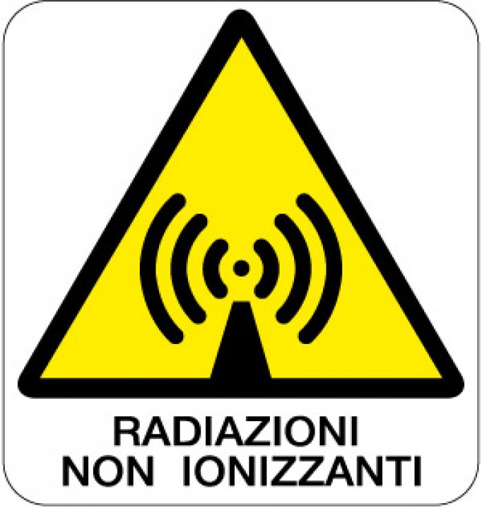 CARTELLO IN ALLUMINIO FORMATO MM 330X350 RADIAZIONI NON IONIZZANTI (188B)