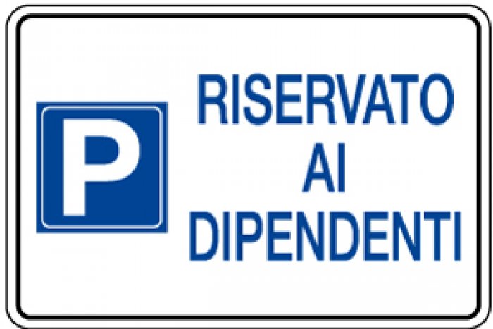 CARTELLO IN ALLUMINIO FORMATO MM 300X200 PARCHEGGIO RISERVATO DIPENDEN (1950A)