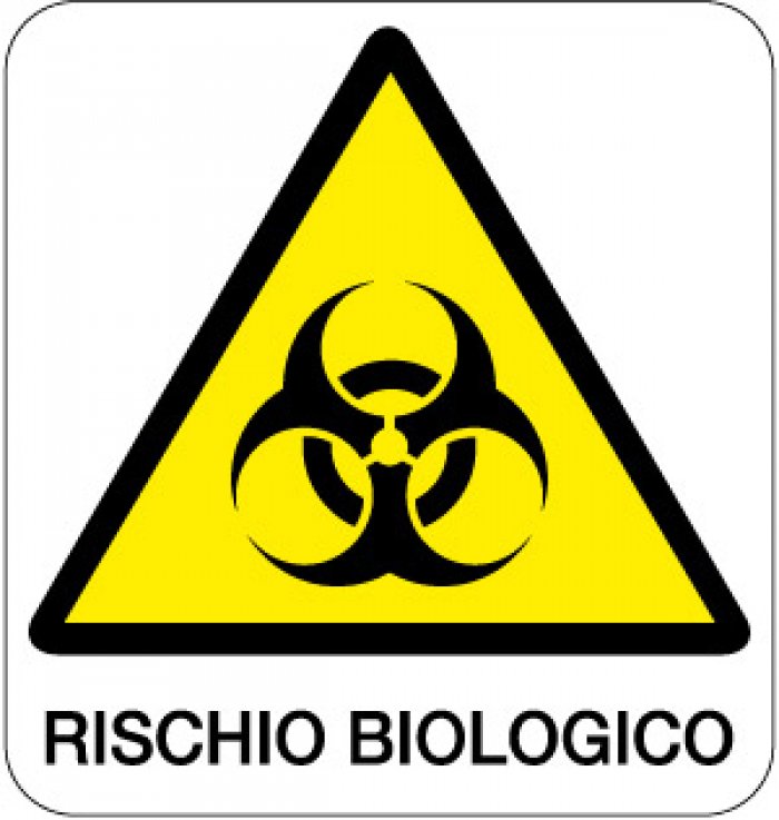 CARTELLO IN ALLUMINIO FORMATO MM 330X350 RISCHIO BIOLOGICO (196B)