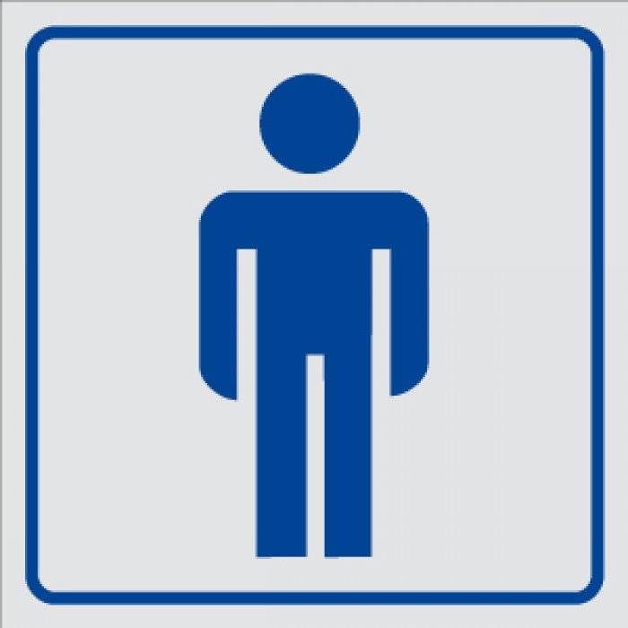 ETICHETTA AUTOADESIVA LATO MM 165 PITTOGRAMMA TOILETTE UOMO (2100)