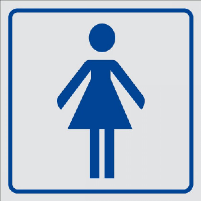 ETICHETTA AUTOADESIVA LATO MM 165 PITTOGRAMMA TOILETTE DONNA (2102)