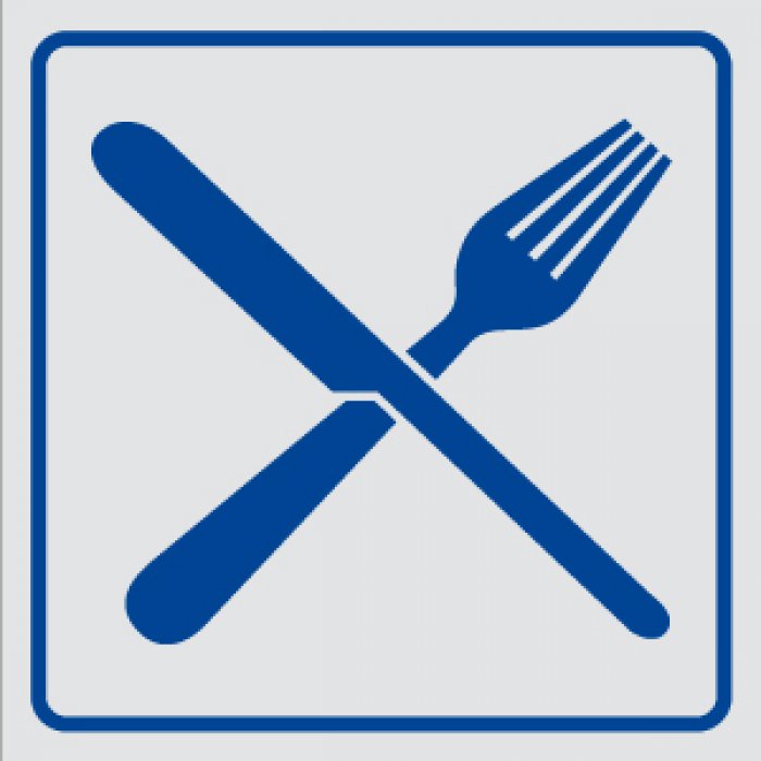 ETICHETTA AUTOADESIVA LATO MM 165 PITTOGRAMMA MENSA (2106)