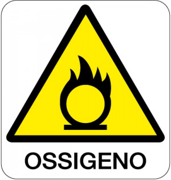 CARTELLO IN ALLUMINIO FORMATO MM 330X350 OSSIGENO (211B)