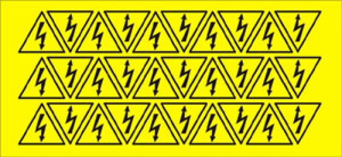 Foglio Distributore Formato Mm 185x85 Da 30 Et. Pittogramma Folgore