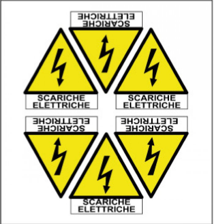 Foglio Distributore Formato Mm 165x175 Da 6 Et Pittogramma Folgore+Scariche El