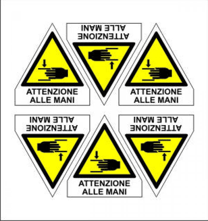 Foglio Distributore Formato Mm 165x175 Da 6 Et Pittogramma+Scritta Attenz Alle Mani