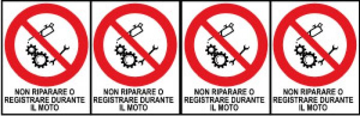 FOGLIO DISTRIBUTORE FORMATO MM 250X80 DA 4 ETICHETTE NON RIPAR REGIS DURANTE MOTO (2373)