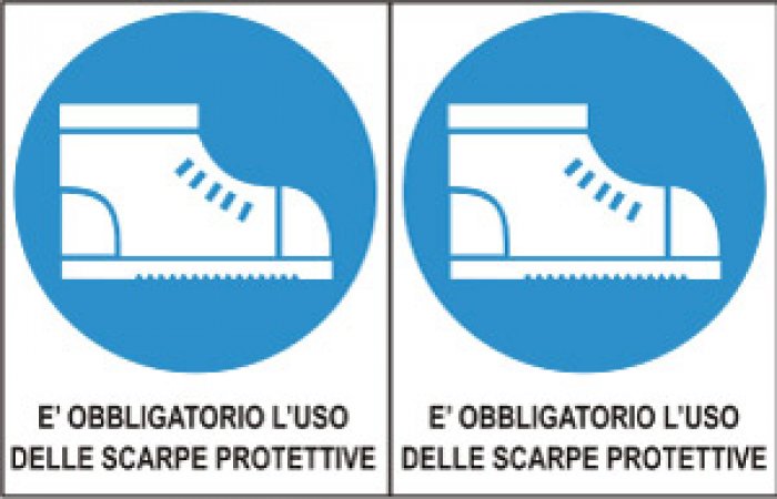 Foglio Distributore Formato Mm 250x160 Da 2 Et Obbligatorio Uso Scarpe Prot