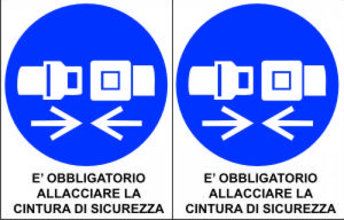 Foglio Distributore Formato Mm 250x160 Da 2 Et Obbligatorio Allac Cintura Sic