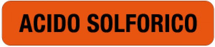 ETICHETTA AUTOADESIVA FORMATO MM 330X70 ACIDO SOLFORICO (2463)