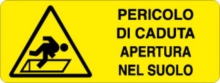 PERICOLO DI CADUTA APERTURA NEL SUOLO RETTANGOLARE (315)