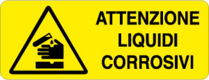 ATTENZIONE LIQUIDI CORROSIVI RETTANGOLARE (340)