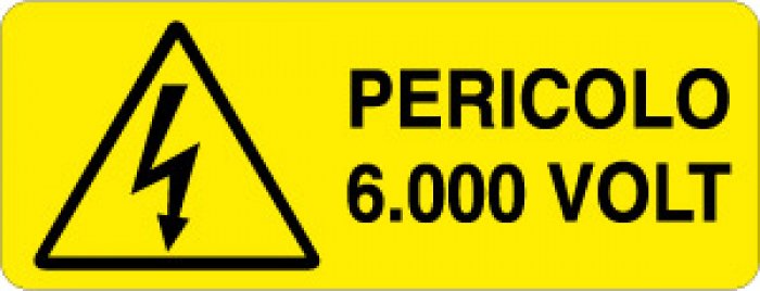 PERICOLO 6.000 VOLT RETTANGOLARE (360)