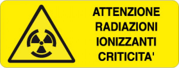 ATTENZIONE RADIAZIONI IONIZZANTI CRITICITA' RETTANGOLARE (380)