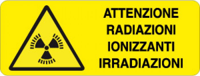 ATTENZIONE RADIAZIONI IONIZZANTI IRRADIAZIONI RETTANGOLARE (381)