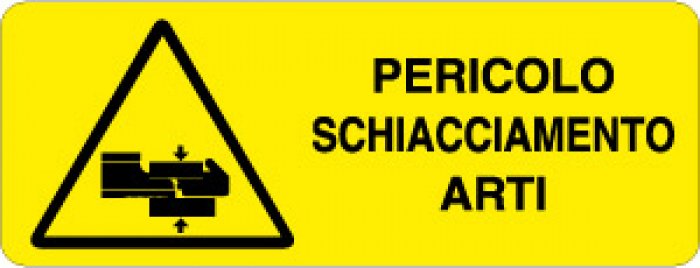 PERICOLO SCHIACCIAMENTO ARTI RETTANGOLARE (395)