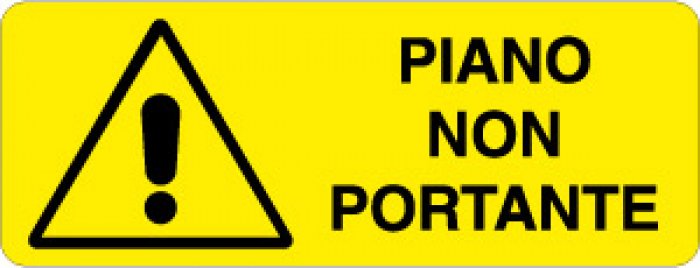 Cartello Pericolo "Piano Non Portante" 125x330 Mm &ndash; Alluminio &ndash; Generico