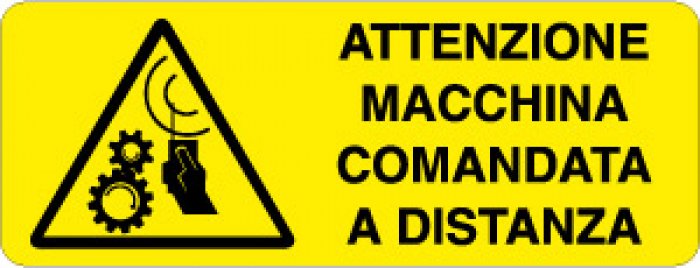 ATTENZIONE MACCHINA COMANDATA A DISTANZA RETTANGOLARE (453)