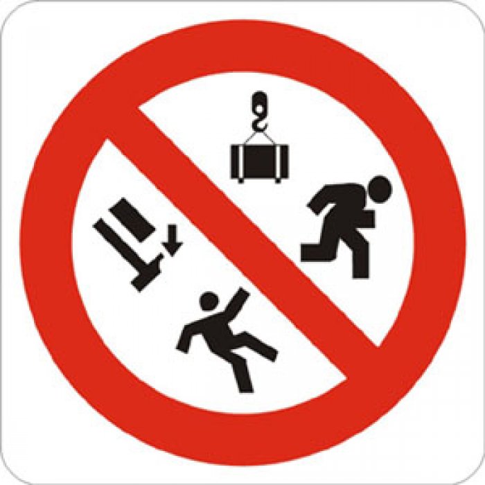 PITTOGRAMMA VIETATO PASSARE SOTTO CARICHI SOSPESI (513)