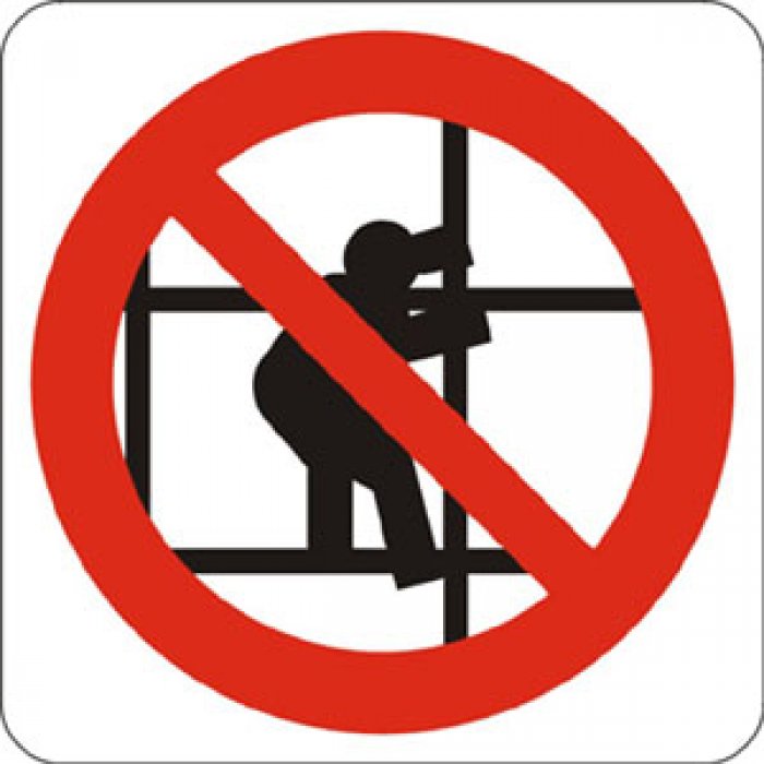 PITTOGRAMMA VIETATO ARRAMPICARSI SUGLI SCAFFALI (528)