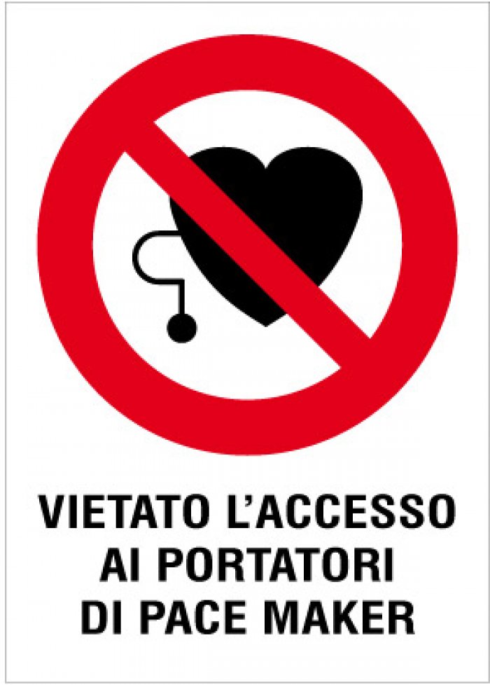 CARTELLO IN ALLUMINIO FORMATO MM 330X350 VIETATO ACC PORTATORI PACE MAKER (621B)