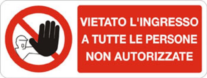 VIETATO L' INGRESSO A PERSONE NON AUTORIZZATE RETTANGOLARE (717)