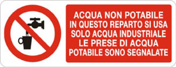 ACQUA NON POTABILE IN QUESTO REPARTO SI USA SOLO ACQUA INDUSTRIALE LE PRESE DI ACQUA POTABILE SONO SEGNALATE RETTANGOLARE (781)