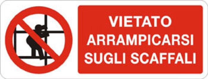 VIETATO ARRAMPICARSI SUGLI SCAFFALI RETTANGOLARE (787)