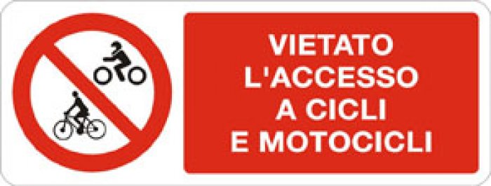 VIETATO L' ACCESSO A CICLI E MOTOCICLI RETTANGOLARE (788)