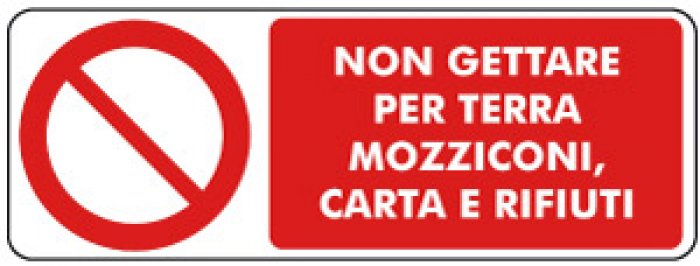 NON GETTARE PER TERRA MOZZICONI CARTA E RIFIUTI RETTANGOLARE (842)