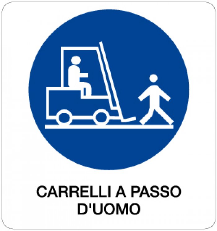 CARTELLO IN ALLUMINIO FORMATO MM 330X350 CARRELLI A PASSO D'UOMO (955B)