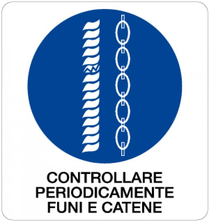 CARTELLO IN ALLUMINIO FORMATO MM 330X350 CTRL PERIODICAM FUNI E CATENE (963B)