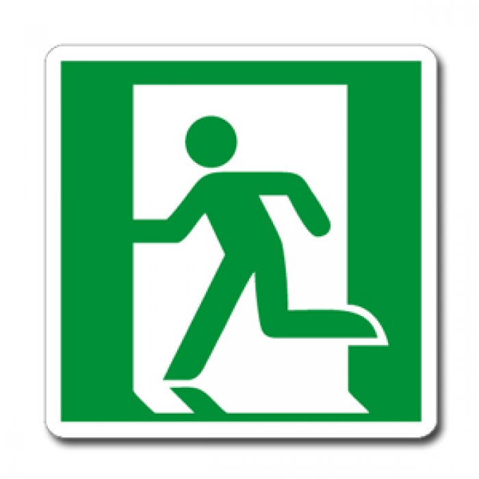 USCITA DI EMERGENZA A SINISTRA NORMA UNI EN ISO 7010 (E0011701)