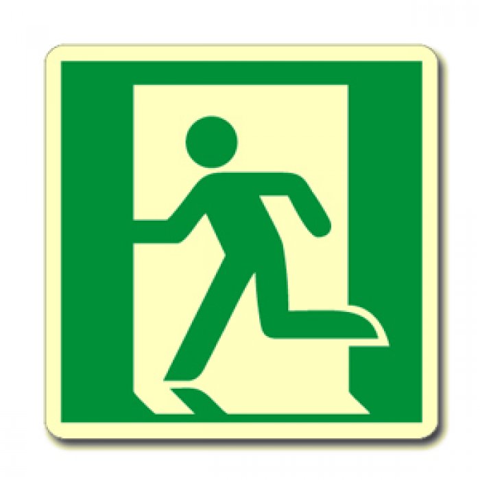 USCITA DI EMERGENZA A SINISTRA FOTOLUMINESCENTE NORMA UNI EN ISO 7010 (E001L1701)