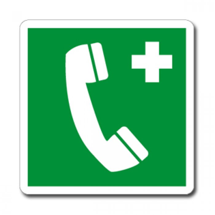 TELEFONO DI EMERGENZA VERTICALE (CON TESTO) NORMA UNI EN ISO 7010 (E0041788)