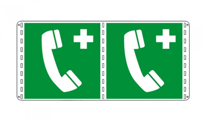 TELEFONO DI EMERGENZA BIFACCIALE NORMA UNI EN ISO 7010 (E004B1716)