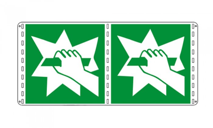 ROMPERE IN CASO DI EMERGENZA VERTICALE (CON TESTO) BIFACCIALE NORMA UNI EN ISO 7010 (E008B1787)