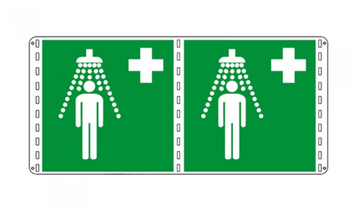 DOCCIA DI EMERGENZA BIFACCIALE NORMA UNI EN ISO 7010 (E012B1718)