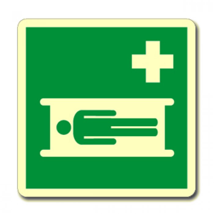 BARELLA DI EMERGENZA VERTICALE (CON TESTO) FOTOLUMINESCENTE NORMA UNI EN ISO 7010 (E013L1766)