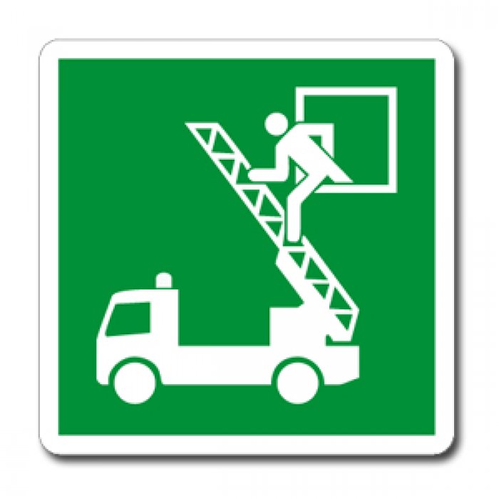 CARTELLO IN ALLUMINIO LATO MM 250 PITTOGRAMMA FINESTRA DI SALVATAGGIO (E0171747B)