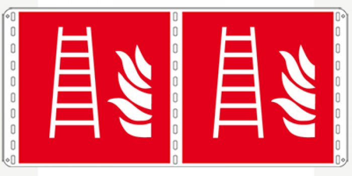 SCALA ANTINCENDIO (CON TESTO) BIFACCIALE NORMA UNI EN ISO 7010 (F003B1669)