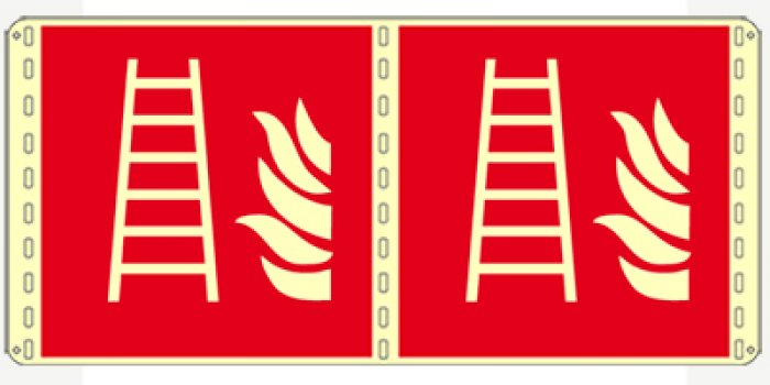 SCALA ANTINCENDIO (CON TESTO) FOTOLUMINESCENTE BIFACCIALE NORMA UNI EN ISO 7010 (F003LB1669)