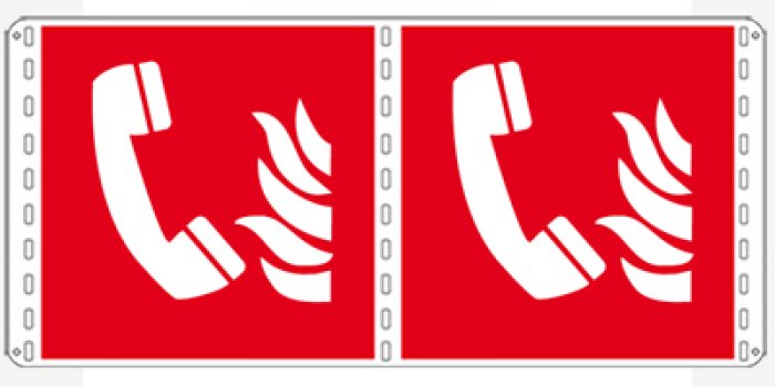 CARTELLO IN ALLUMINIO LATO MM 250 BIFACCIALE PITTOGRAMMA TELEFONO EMERG. INCENDIO (F006B1608B)
