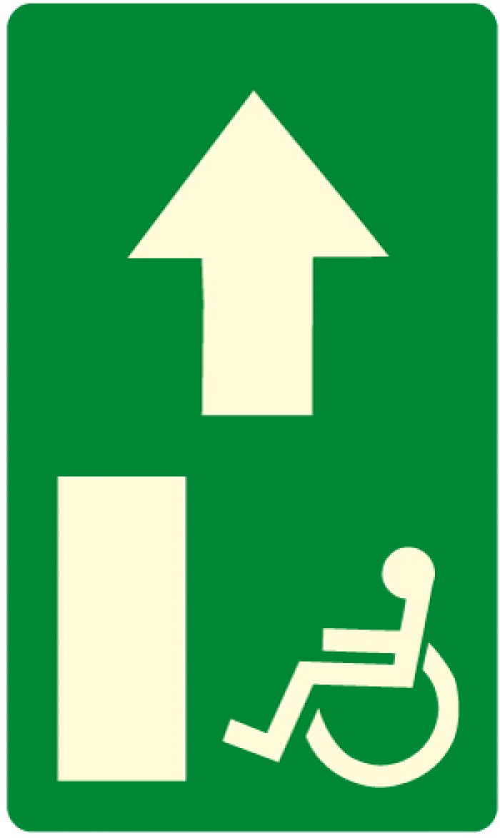 SEGNALE A PAVIMENTO IN ALLUMINIO FORMATO MM 115X 200LUMINESCENTE PERC VS USC EM DISABILE (L1845)