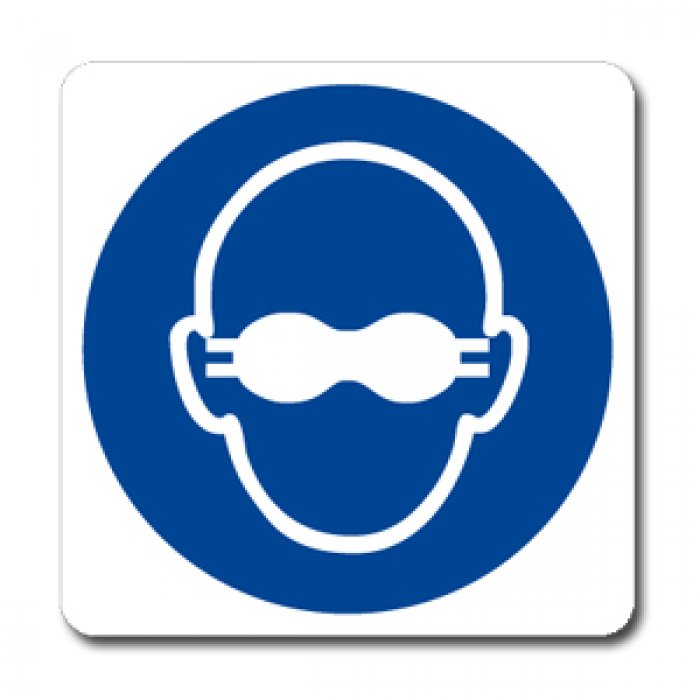 INDOSSARE OCCHIALI CON LENTI OPACHE (CON TESTO) NORMA UNI EN ISO 7010 (M0071063)