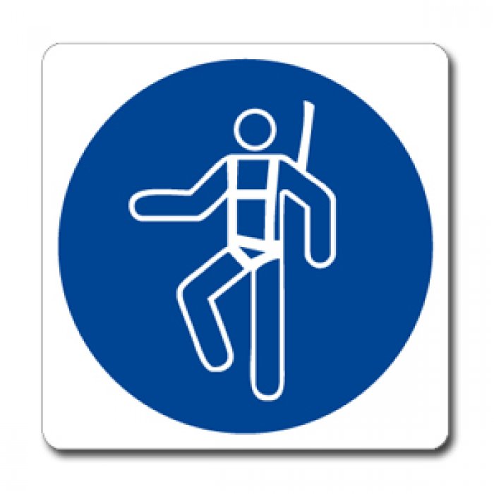 OBBLIGATORIO INDOSSARE L'IMBRACATURA DI SICUREZZA NORMA UNI EN ISO 7010 (M018902)