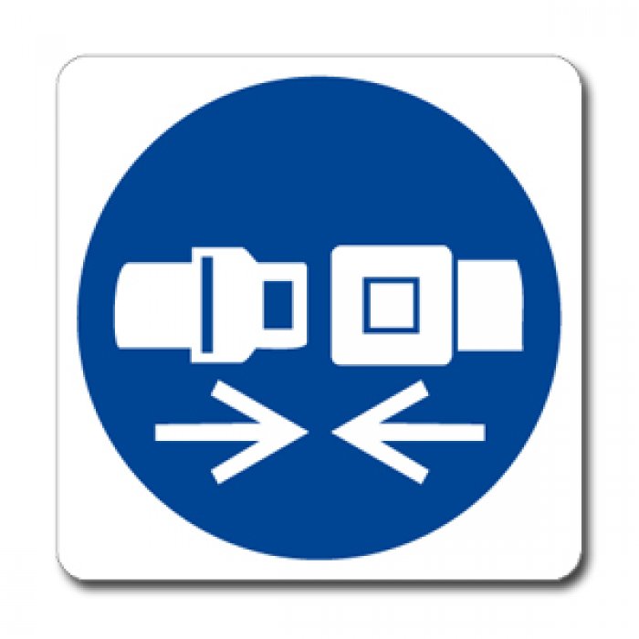 OBBLIGATORIO ALLACCIARE LA CINTURA DI SICUREZZA NORMA UNI EN ISO 7010 (M020928)