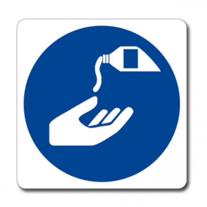 USARE LA CREMA BARRIERA (CON TESTO) NORMA UNI EN ISO 7010 (M0221069)